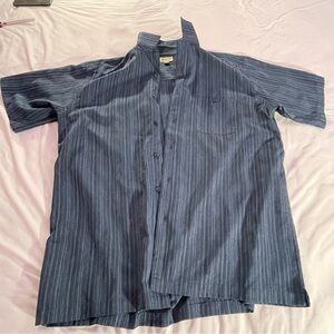 haggar shirt men large blue dress casual excellent condition see my other items